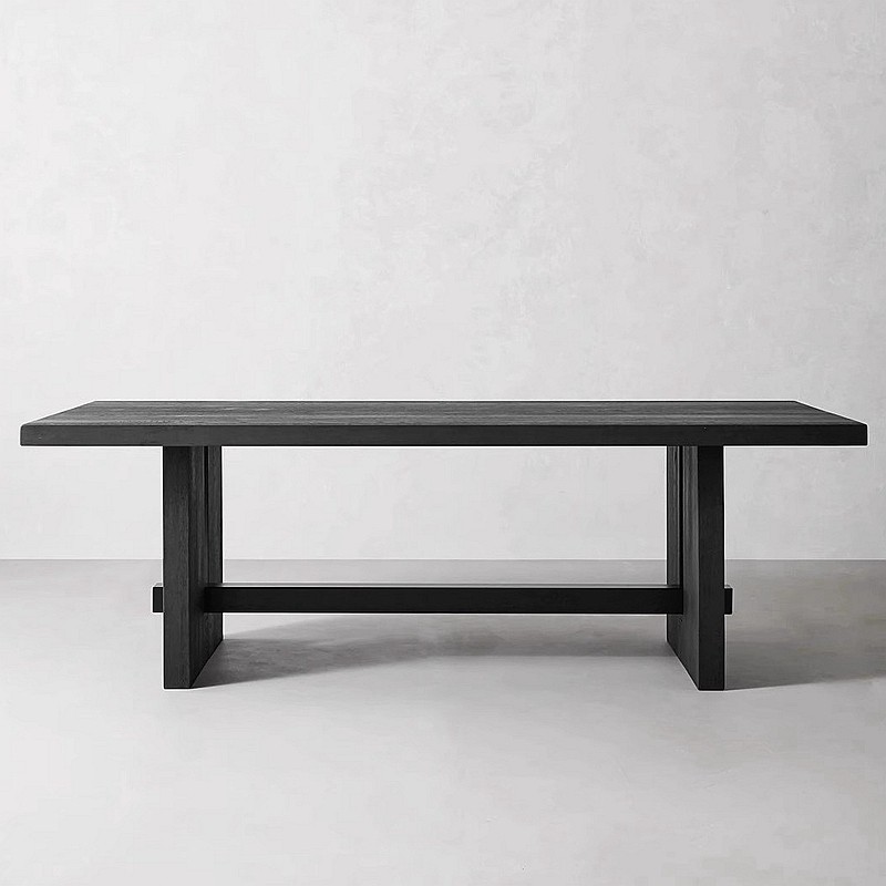 复古长板桌做旧会议桌原木餐桌