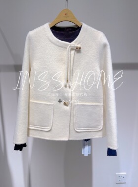 卡芙芮2024秋国内专柜代购4C116301双面尼外套1499