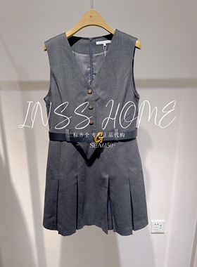 卡芙芮2024冬国内专柜代购4D315701灰色背带连衣裙899