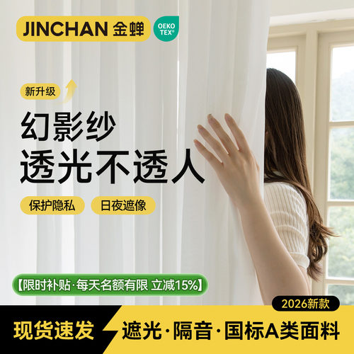 幻影纱透光不透人成品现货纱帘