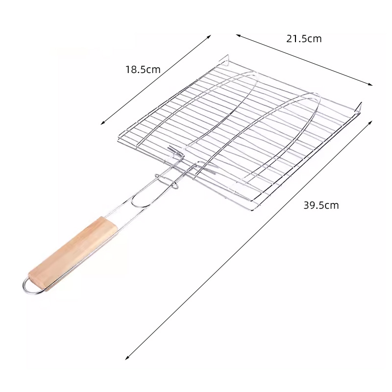 304不锈钢烤鱼夹子烤肉户外烤鱼夹板蔬菜网围炉煮茶烧烤工具用品