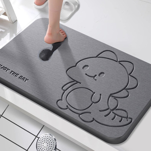 好管家硅藻泥吸水脚垫硬垫板卡通雕刻卫生间地垫浴室防滑垫速干家