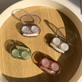 隐形眼镜盒简约便携美瞳盒伴侣护理盒少女心ins双联盒近视收纳盒