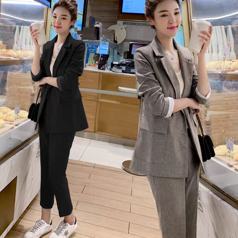 职业西装套装女春秋2026年新款韩版气质女神范休闲时尚西服两件套