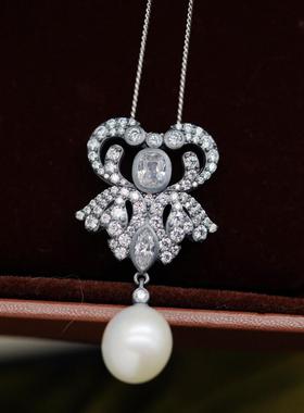 喻棠珍珠女复古项链吊坠