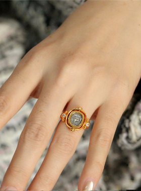 喻棠italks|双面神谕|925银镀金复刻古币戒指翻转双面可戴