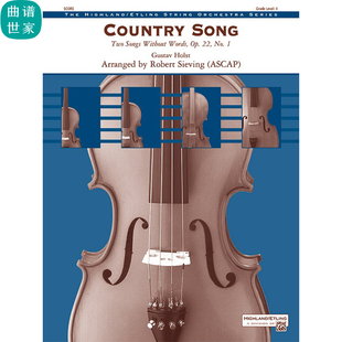 交响弦乐 霍尔斯特 故乡之歌4级总谱分谱 MP3（Country Song）