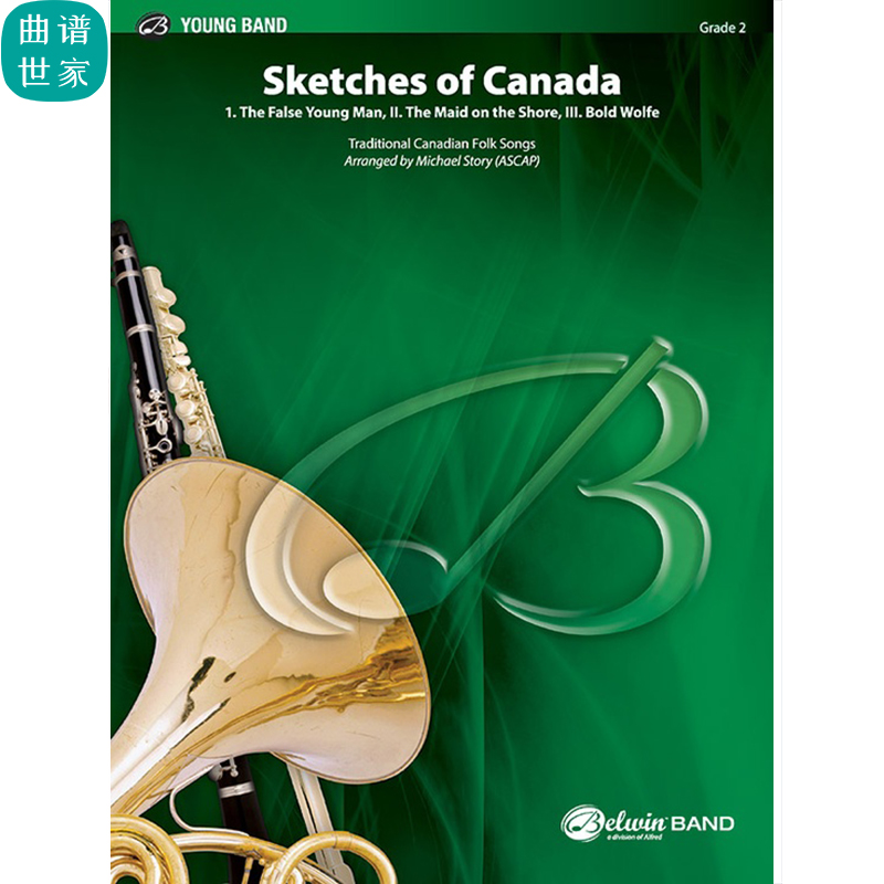 管乐合奏加拿大素描Sketches of Canada总分谱mp3 2级