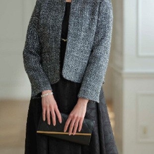 日单BELLUNA原单女款 女士小香风外套上衣145206 时尚 气质圆领长袖