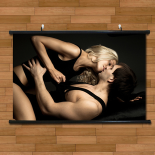 横向大尺寸激情情侣艺术画酒店按摩沐足桑拿场所装饰挂画海报壁画