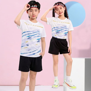 儿童羽毛球运动服男女童上衣2026新款速干短袖乒乓球比赛队服定制