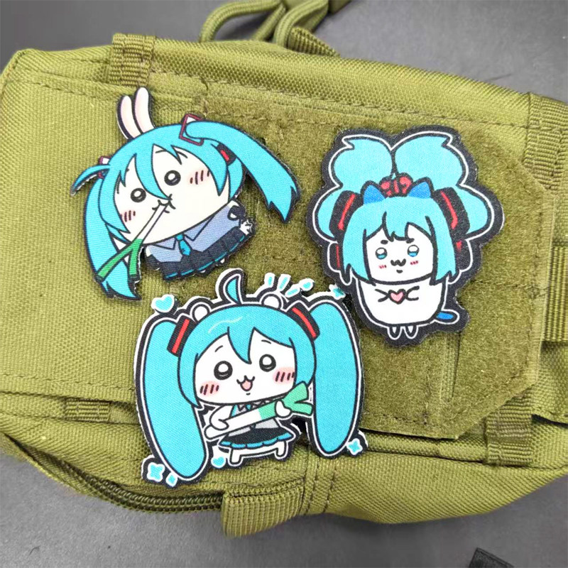 初音未来卡通贴章可爱动漫周边魔术贴章 二次元动漫包贴臂章徽章