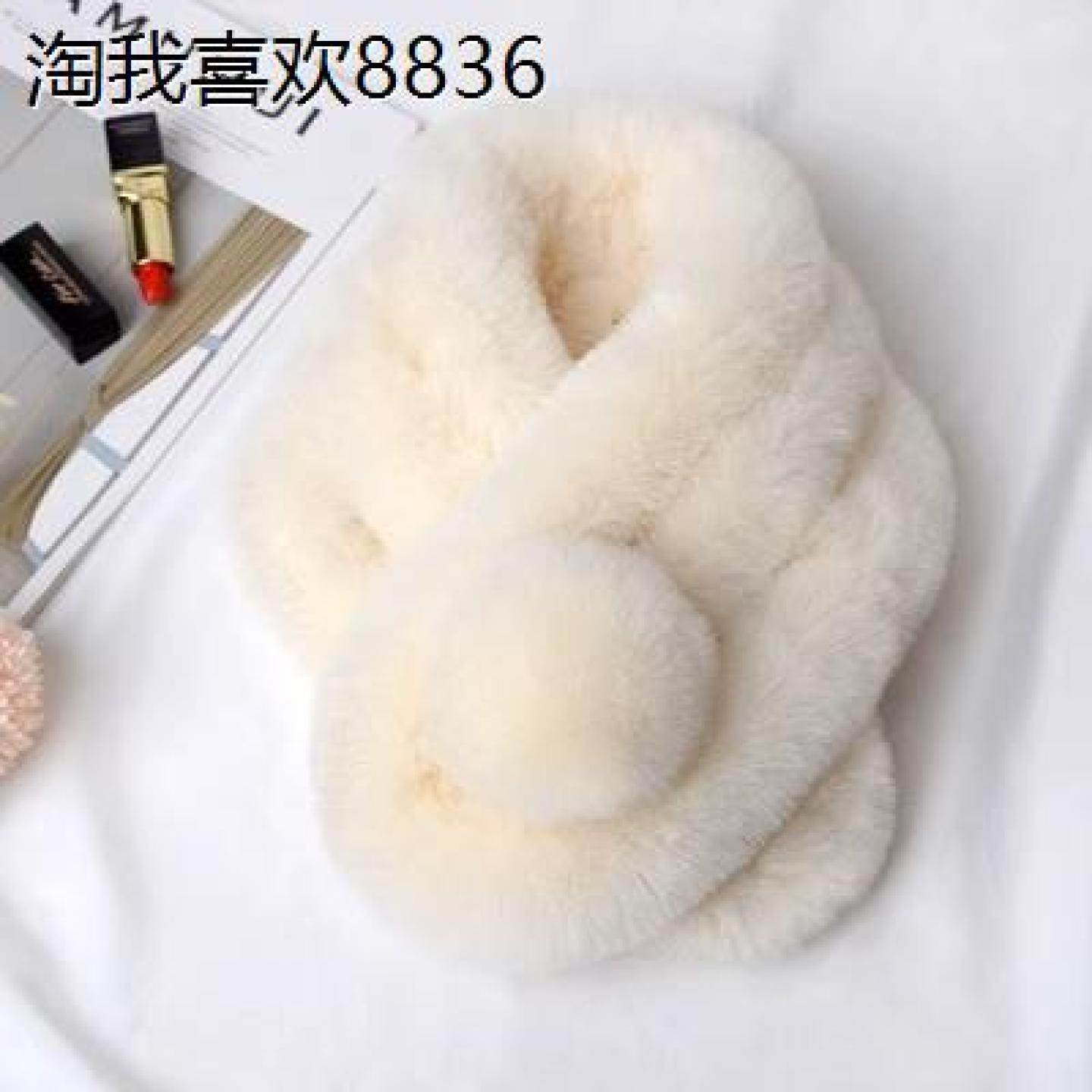 X仿獭兔毛围巾女脖套加厚保暖三管围巾仿皮草仿濑兔毛围脖秋冬季