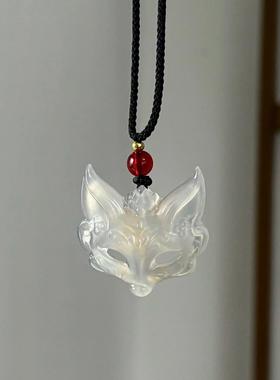 新款狐狸面具项链国风美学狐狸吊坠守护灵男女编织情侣闺蜜礼物