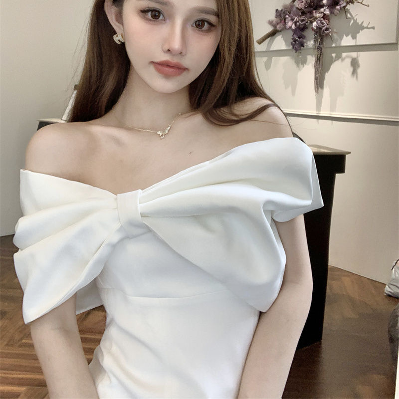 露肩上衣独特超好看漂亮衬衫夏季女装气质减龄辣妹洋气2025年新款