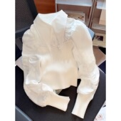 显瘦长袖 2026新款 女修身 复古气质名媛高级感拼接针织衫 上衣 法式