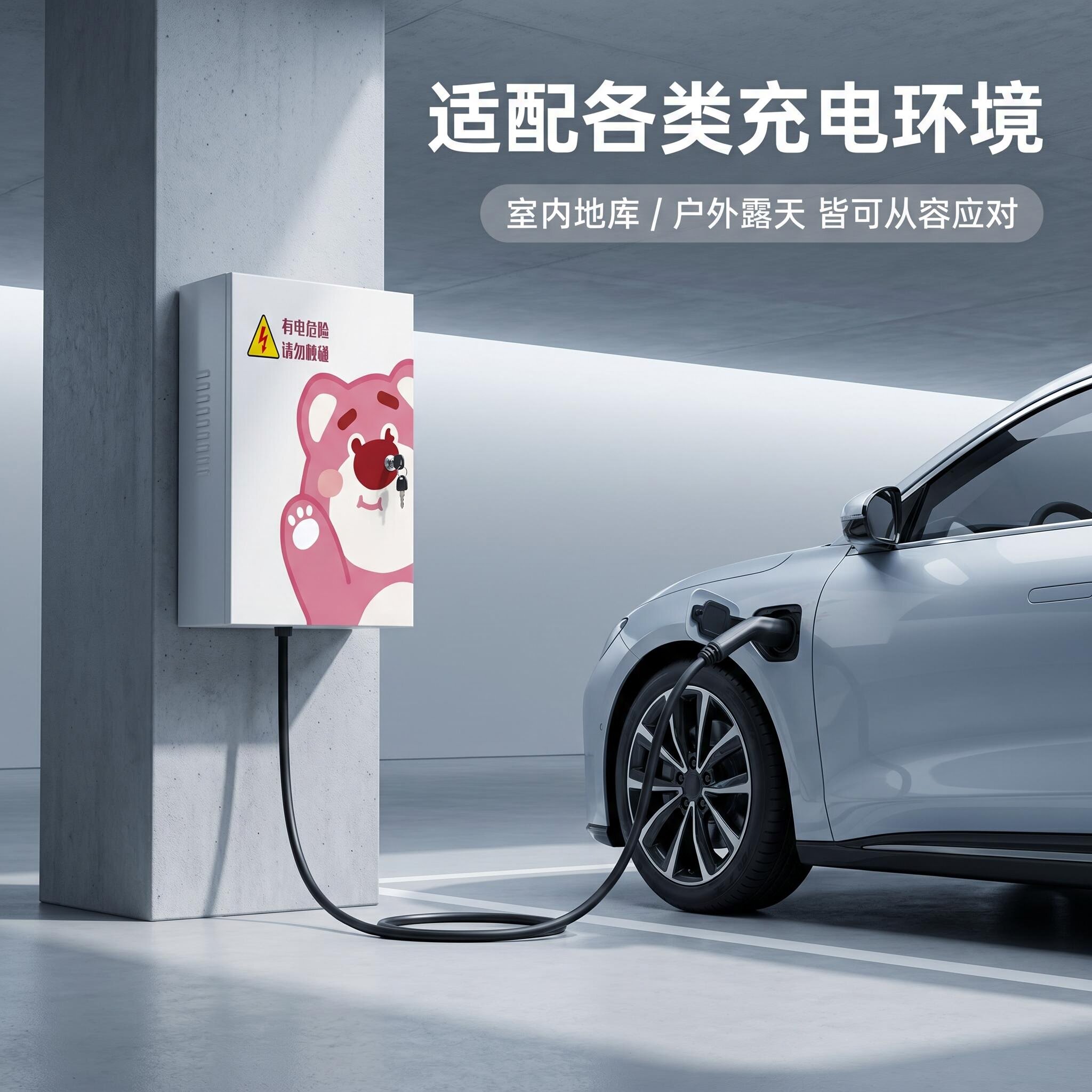 比亚迪充电桩保护箱新能源专用户外吉利特斯拉零跑7kw充电可定制