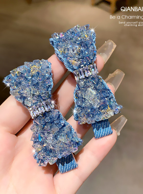 新款闪钻蝴蝶结夏季侧边夹韩国