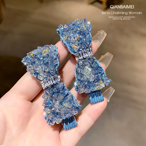 新款闪钻蝴蝶结夏季侧边夹韩国