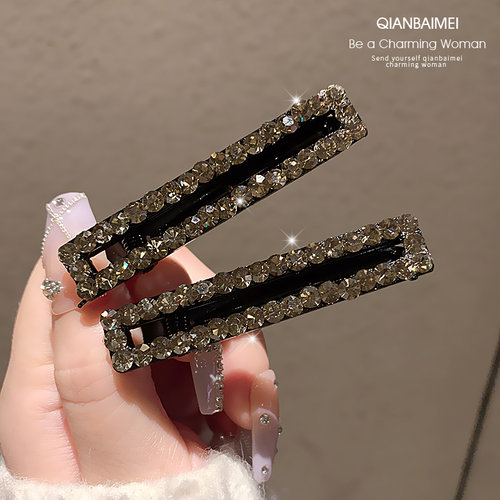 韩国水钻复古发夹简约气质捷克钻