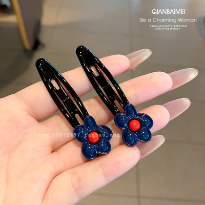 韩版花朵侧边夹发卡儿童掰掰夹