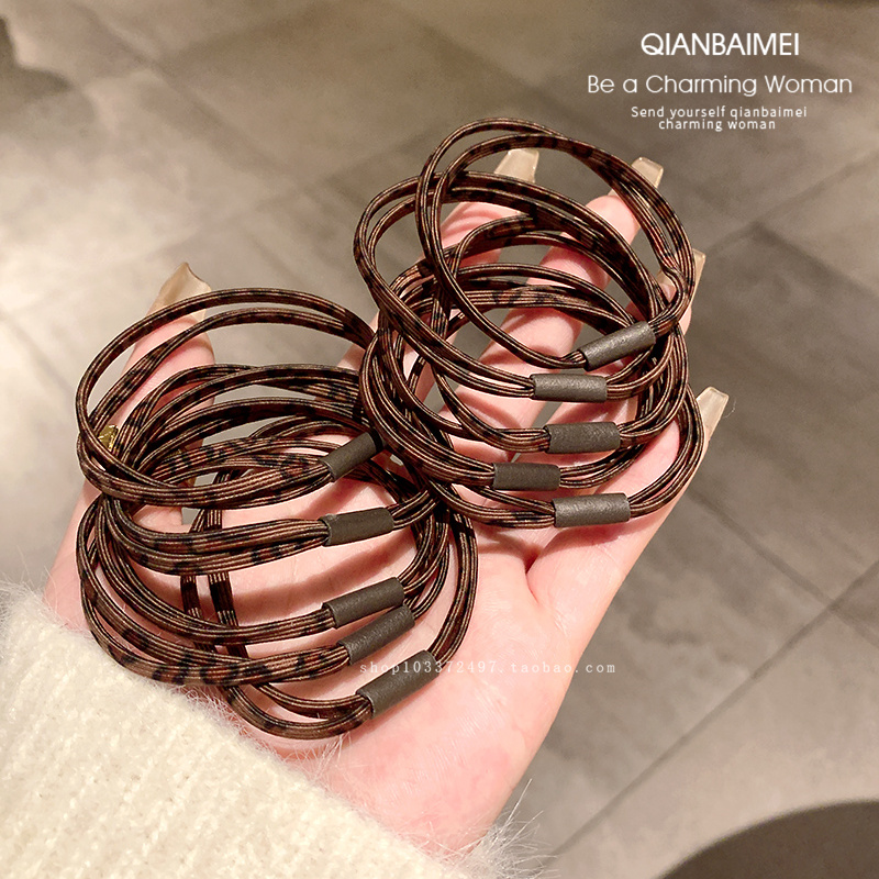 基础款双股细发绳后脑勺高马尾