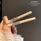 水钻min一字夹简约百搭款 发夹女2024年新款 高级感边夹气质刘海夹