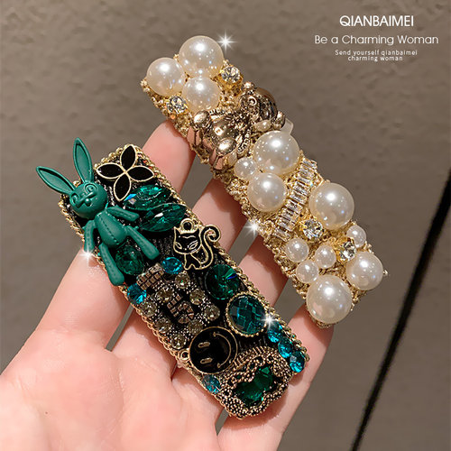 发夹女2023年秋冬新款一字夹重工