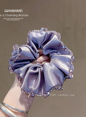 缎面高级感水晶发圈女韩系扎发马尾头绳春季新款减龄洋气肠圈发绳
