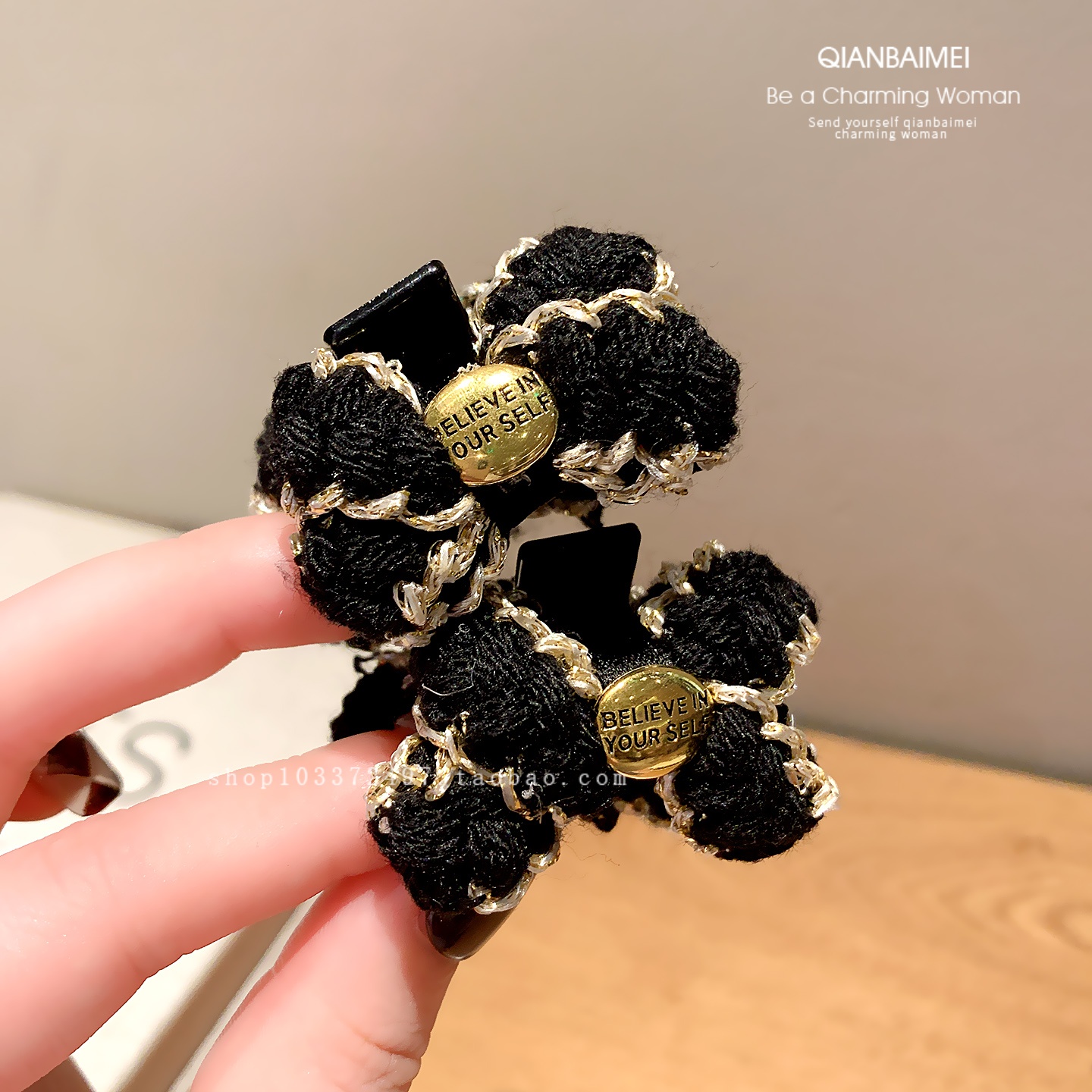 法式复古公主头刘海小抓夹毛线蝴蝶结秋冬发饰前额侧边发夹半扎发