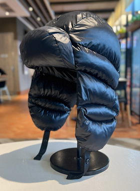 冬季轻便羽绒夹棉雷锋帽男骑车头盔内胆帽东北防寒保暖护耳飞行帽