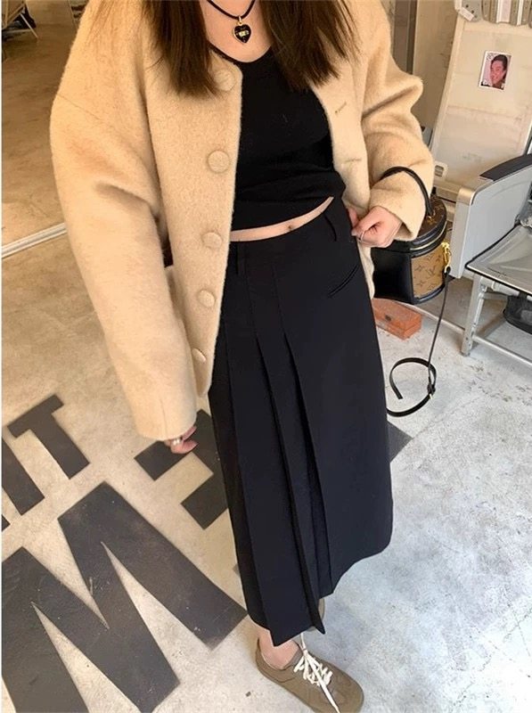 富尔大码定制女装微胖mm压褶半身裙夏宽松显瘦开叉a字包臀中长裙,女装/女士精品,大码半身裙,淘宝优惠券,粉丝福利购,淘宝优惠卷