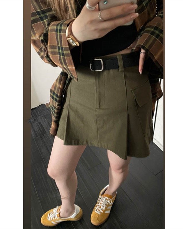 富尔大码定制女装微胖小众美式工装半身裙夏高腰宽松显瘦A字短裙,女装/女士精品,大码半身裙,淘宝优惠券,粉丝福利购,淘宝优惠卷