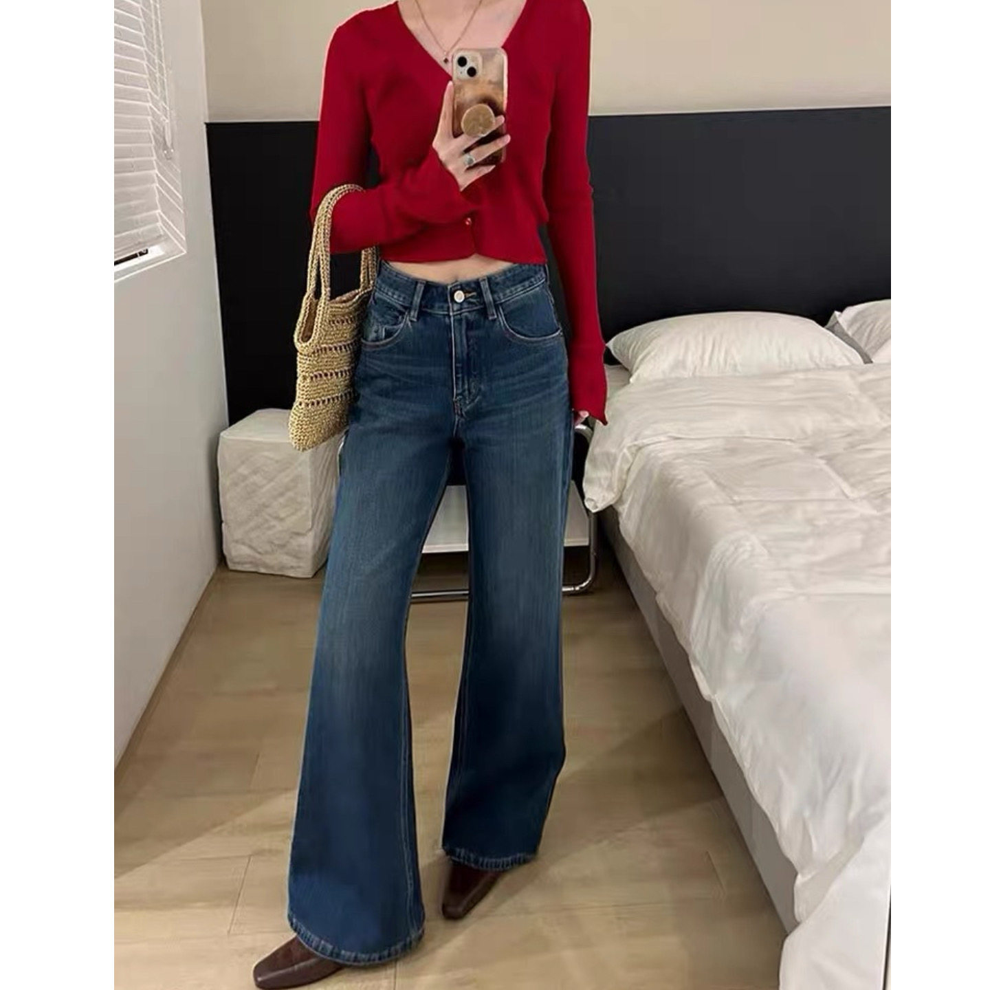 富尔大码定制女装肥妹妹mm复古水洗阔腿牛仔秋季高腰宽松显瘦长裤,女装/女士精品,大码裤装,淘宝优惠券,粉丝福利购,淘宝优惠卷