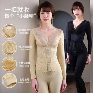 美容院专属咖啡因后脱式塑身连体加强排扣产后收腹提臀塑身衣内衣