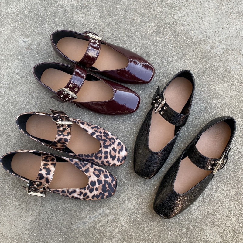 玛丽珍鞋一字扣浅口单鞋平底女鞋