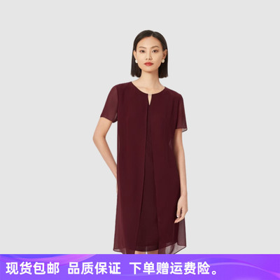 商场同款2025夏季新品时尚气质简约短袖直筒显瘦连衣裙NF10400A6