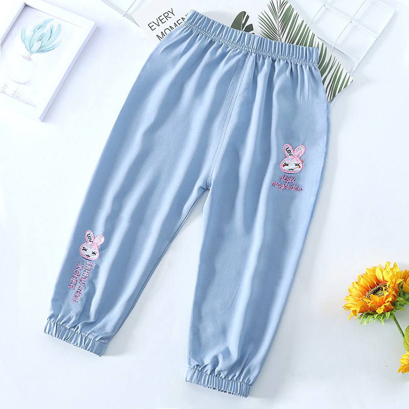 女童防蚊裤夏季超薄长裤2022新款夏装中小童宝宝束脚裤女孩灯笼裤