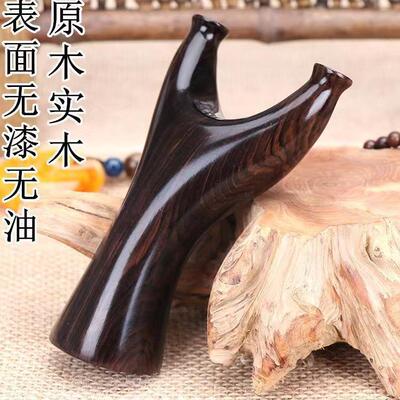 纯手工实木弹弓架圆头木头木制原木扁皮弓反曲精准飞虎叉弹弓户外