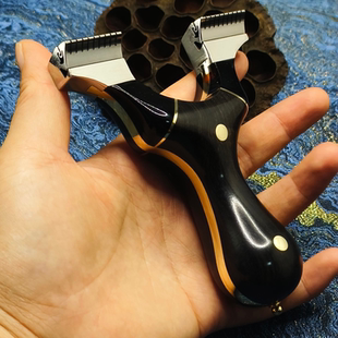 黄铜夹片弓钛合金龙齿快压乘风弹弓户外专业实战竞技扁皮筋飞虎弓