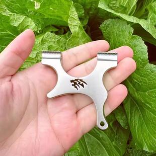 龙齿弹弓不锈钢歪把子口袋弓掌中宝成人专业实战高精准免绑扁皮弓