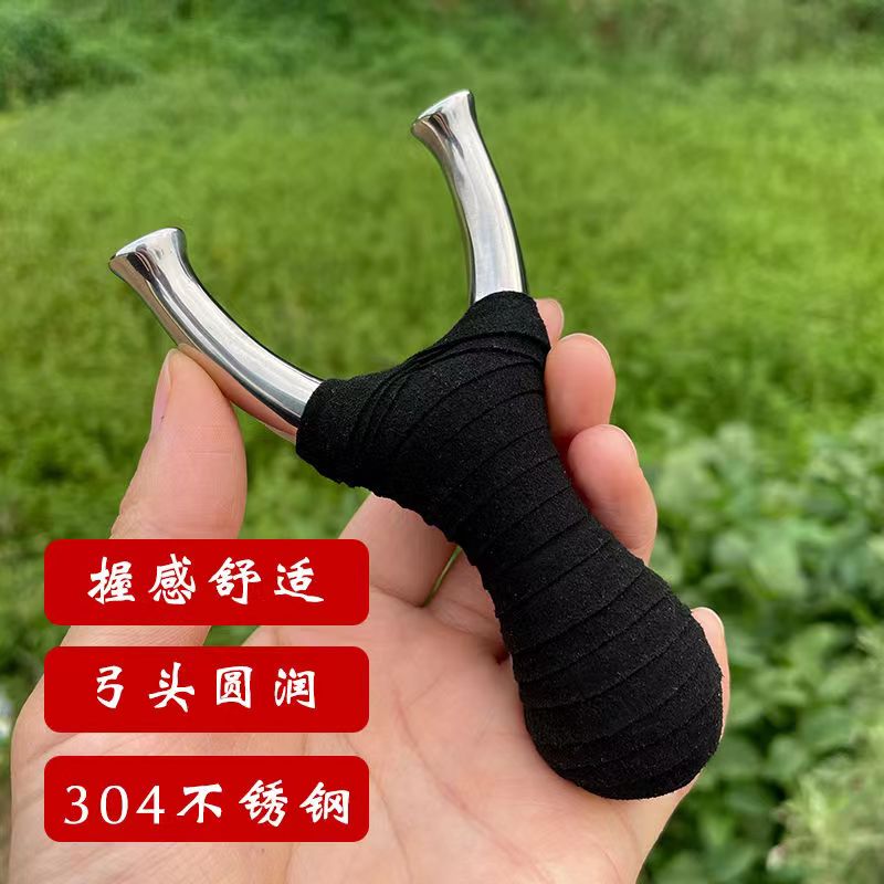 胖飞虎扁皮弹弓不锈钢实心圆头反曲户外专业竞技高精准射击大威力