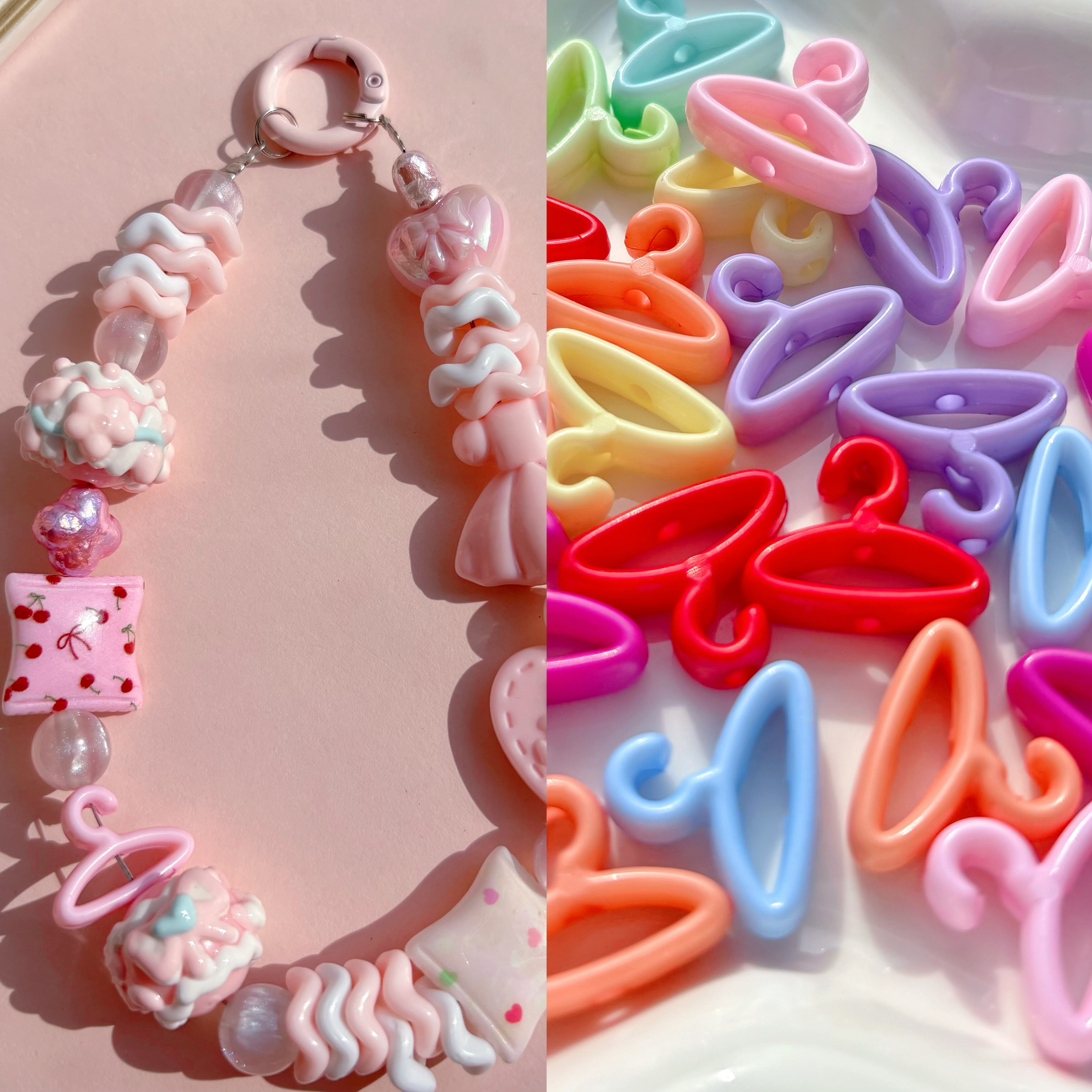 亚克力衣架diy手机链包挂串珠笔饰品配件材料直孔珠子