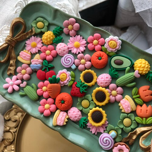 混款树脂贴片儿童发夹皮筋手机壳diy材料手工制作发饰品配件小号