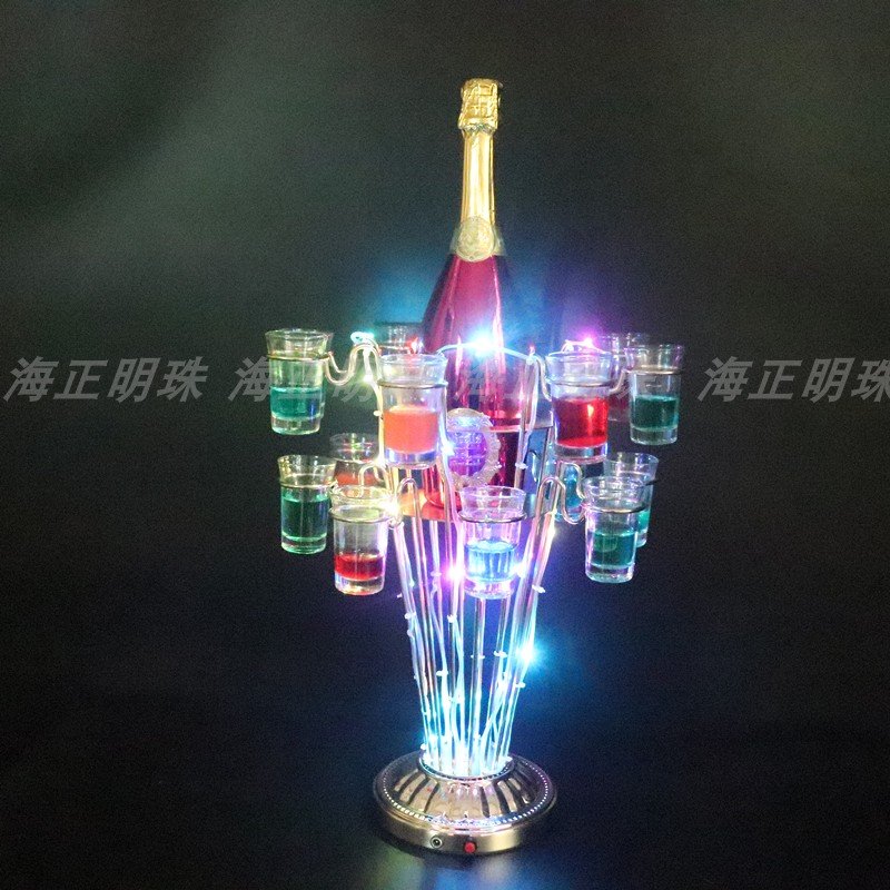 鸡尾酒杯架带酒座发光LED酒吧充电KTV香槟酒座子弹杯酒杯架酒架子