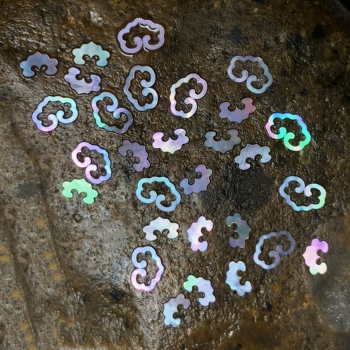 如意纹螺钿片美甲贴白蝶贝母片大漆漆器漆画漆艺镶嵌材料首饰DIY