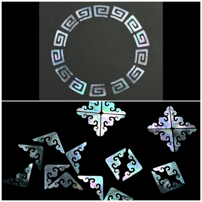 云雷纹云纹回纹边框纹螺钿片大漆螺钿贝母片漆器漆画漆艺镶嵌材料