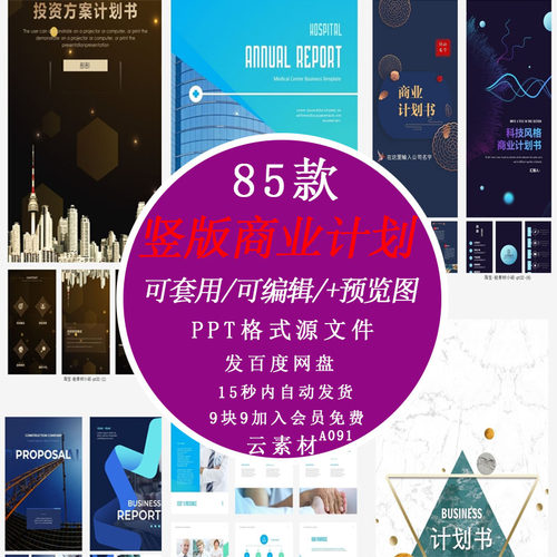 商业计划书创业融资简约商务高级感大气工作汇报总结项目PPT模板