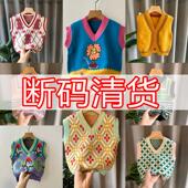 儿童针织马甲坎肩宝宝洋气上衣卡通外穿时尚 童装 女童春秋背心新款