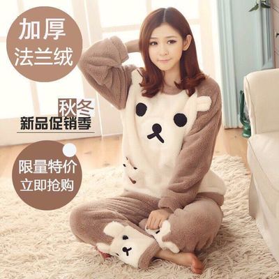 冬季加厚珊瑚绒卡通保暖家居服